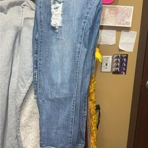 Blue Distressed Women's Jeans